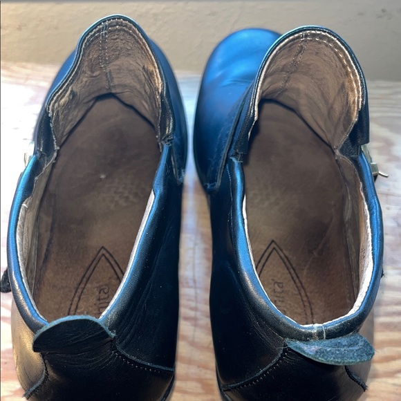 Sanita Black Leather Ankle‎ Booties with Buckle 9 - Picture 4 of 11